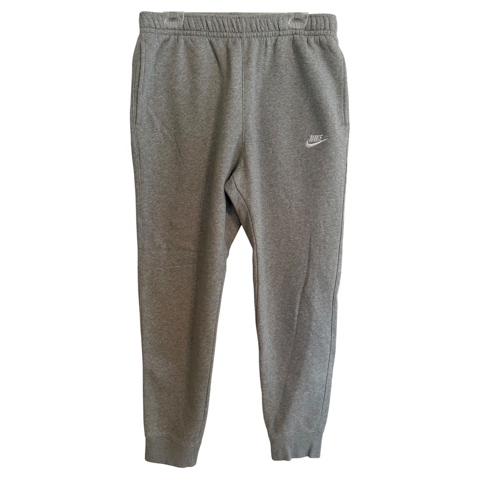 Nike‎ Joggers Mens Large Gray Sweatpants Fleece Tapered Athleisure Streetwear